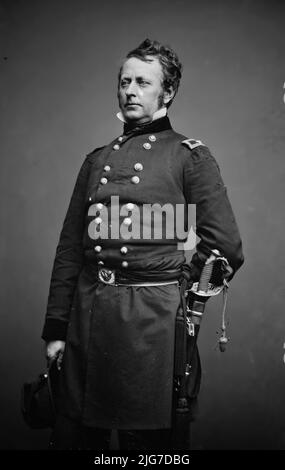 Brig. General Joseph Hooker, zwischen 1855 und 1865. [Offizier der Union Army: Besiegt durch den konföderierten General Robert E. Lee in der Schlacht von Chancellorsville während des amerikanischen Bürgerkrieges]. Stockfoto