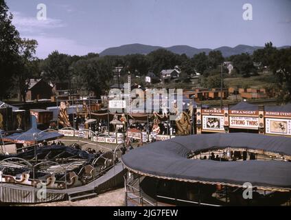 Blick auf das Gelände der Vermont State Fair, Rutland. Stockfoto