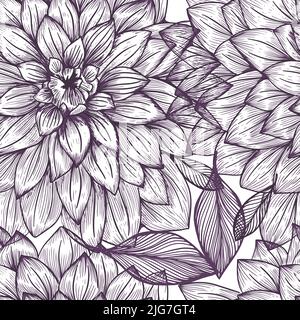 Chrysantheme nahtloser Hintergrund. Vektorgrafik Stock Vektor