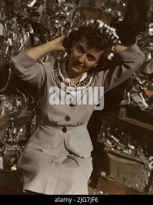 Annette del Sur Veröffentlichung Bergung Kampagne im Hof der Douglas Aircraft Company, Long Beach, Kalifornien Stockfoto