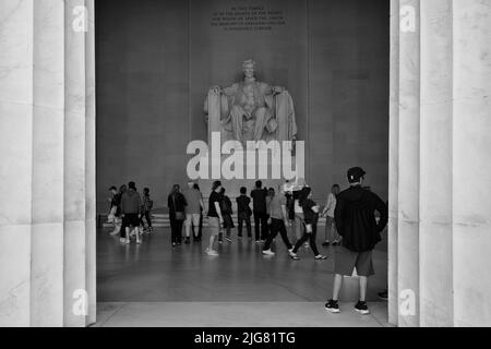 Lincoln Memorial auf der National Mall; Washington DC, Vereinigte Staaten von Amerika Stockfoto