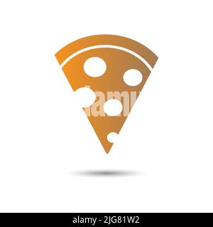 Symbolvektor für Pizza-Slice. Lebensmittel Objekt Symbol flach Cartoon-Stil Stock Vektor