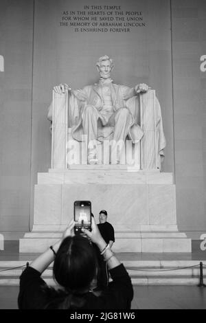 Lincoln Memorial auf der National Mall; Washington DC, Vereinigte Staaten von Amerika Stockfoto