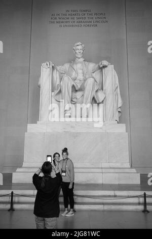 Lincoln Memorial auf der National Mall; Washington DC, Vereinigte Staaten von Amerika Stockfoto