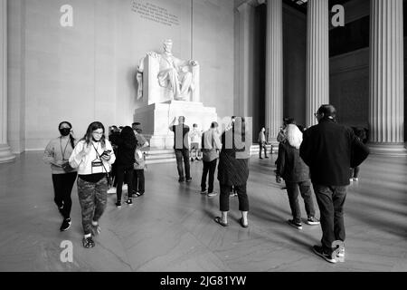 Lincoln Memorial auf der National Mall; Washington DC, Vereinigte Staaten von Amerika Stockfoto