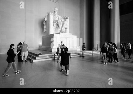 Lincoln Memorial auf der National Mall; Washington DC, Vereinigte Staaten von Amerika Stockfoto