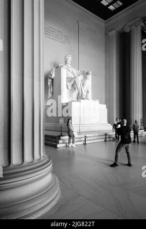 Lincoln Memorial auf der National Mall; Washington DC, Vereinigte Staaten von Amerika Stockfoto