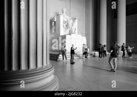 Lincoln Memorial auf der National Mall; Washington DC, Vereinigte Staaten von Amerika Stockfoto