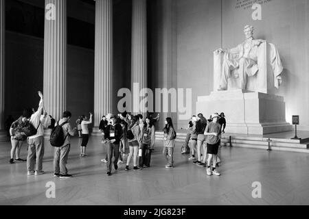 Lincoln Memorial auf der National Mall; Washington DC, Vereinigte Staaten von Amerika Stockfoto