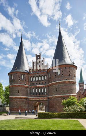 Deutschland, Schleswig-Holstein, Lübeck, Holstentor Stockfoto