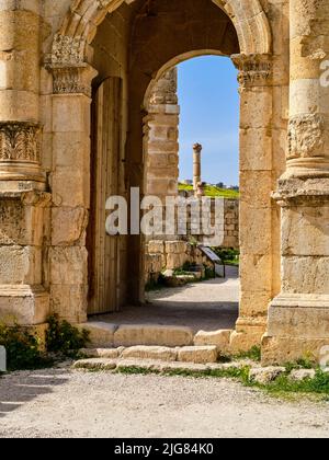 Römische Ausgrabungen in Jerash, im alten Gerasa, Jordanien. Stockfoto