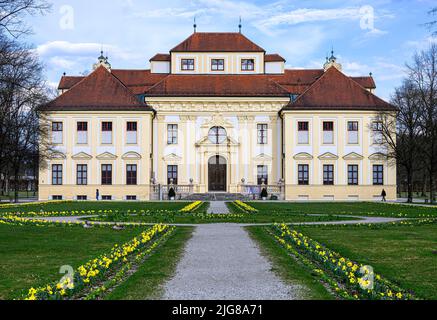 Neues Schloss Schleißheim mit Schlosspark Oberschleißheim, Bayern, Deutschland, Europa, Deutschland Stockfoto