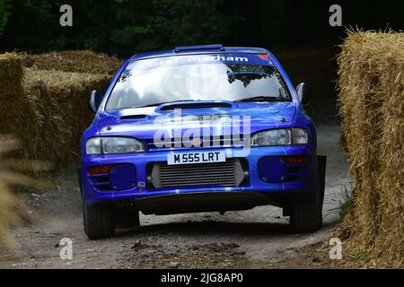 Christopher Daykin, Subaru Impreza GPN, Dawn of Modern Rallye, Forest Rally Stage, Goodwood Festival of Speed, The Innovators - Masterminds of Motor Stockfoto