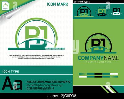 Premium-Vektor mit bj-Logo Stock Vektor