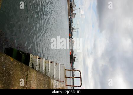 Hafen, Treppen, Industrieanlage, Quay, Dublin, Irland Stockfoto