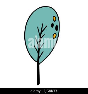 Herbstblatt im Doodle-Stil. Hallo, Herbst. Isolierte Abbildung. Vektor. Stock Vektor