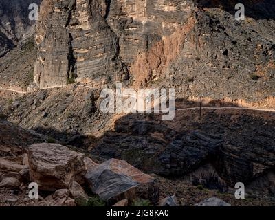 Snake Canyon in den Bergen des Gebirges der Ijjar, Oman. Stockfoto