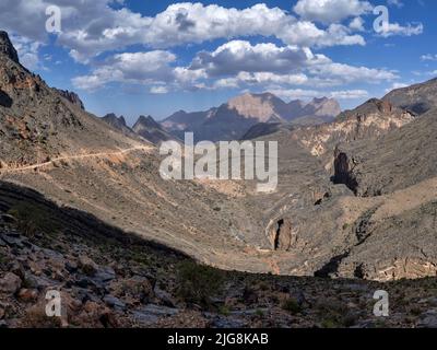 Snake Canyon in den Bergen des Gebirges der Ijjar, Oman. Stockfoto