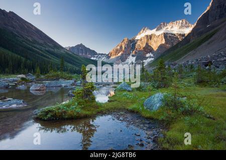 Mount Fay und Trost Untersee, Banff Nationalpark, Alberta, Kanada Stockfoto