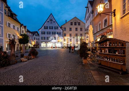 Füssen Stadt, Altstadt, Reichenstraße, Allgäu, Bayern, Deutschland Stockfoto