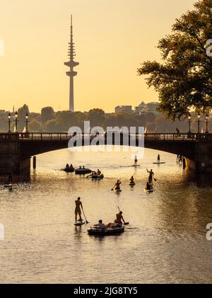 Alster in Hamburg. Stockfoto