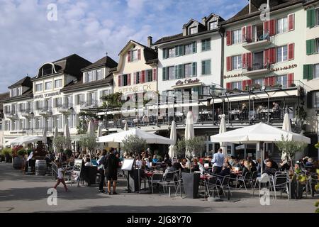 Schweiz, Rapperswil-Jona, See, Kai, Seepromenade Stockfoto