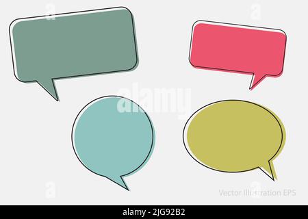 Verschiedene Sprechblasen in Trendfarben von 2022 und verschiedenen Formen. vektorgrafik Stock Vektor