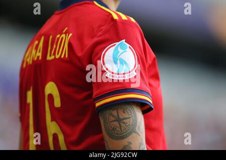 VEREINIGTES KÖNIGREICH. 08.. Juli 2022. Milton Keynes, England, 8. 2022. Juli: Maria Pilar Leon (16 Spanien) während des UEFA Womens Euro 2022 Fußballspiels zwischen Spanien und Finnland im Stadium MK in Milton Keynes, England. (Pedro Soares/SheKicks/SPP) Quelle: SPP Sport Press Photo. /Alamy Live News Stockfoto