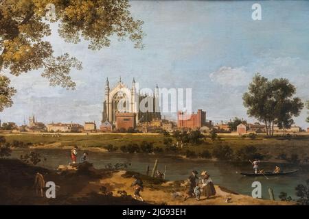 Gemälde mit dem Titel „Eton College“ des italienischen Künstlers Canaletto aus dem Jahr 1754 Stockfoto