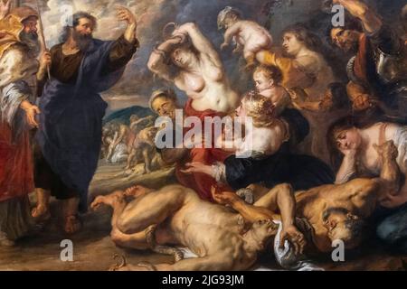 Gemälde mit dem Titel „The Brazen Serpent“ des flämischen Künstlers Peter Paul Rubens Stockfoto