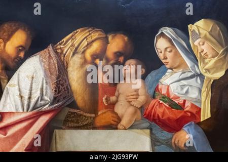 Gemälde mit dem Titel 'die Beschneidung' des italienischen Künstlers Giovanni Bellini datiert 1500 Stockfoto