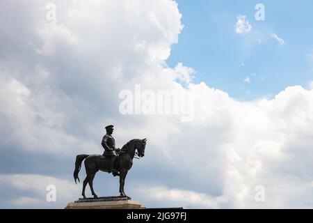 Denkmal von Atatürk in Ulus Ankara. 29.. oktober tag der republik der Türkei Hintergrundbild mit Kopierraum. Stockfoto