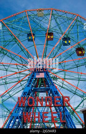 Wonder Wheel in Coney Island, Brooklyn, NYC Stockfoto