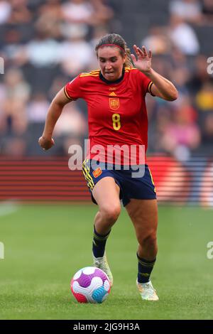 8.. Juli 2022, Stadium MK, Milton Keynes, Bucks, England: Womens European International Football Tournament; Spanien gegen Finnland: Mariona Caldentey aus Spanien Credit: Action Plus Sports Images/Alamy Live News Stockfoto