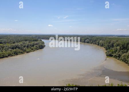 Die Donau ist nach der Wolga in Russland der zweitgrößte Fluss Europas. Stockfoto