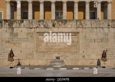 Wechsel der Präsidentengarde Evzones, Syntagma Square, Athen Stockfoto