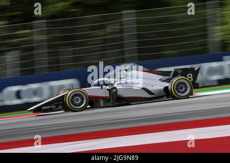 08 VIPs Juri (est), Hitech Grand Prix, Dallara F2, Aktion während des 8.. Rundes der FIA Formel 2 Meisterschaft 2022, auf dem Red Bull Ring, vom 8. Bis 10. Juli 2022 in Spielberg, Österreich - Foto: Sebastian Rozendaal/DPPI/LiveMedia Stockfoto