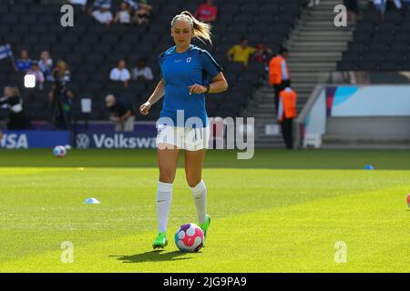 VEREINIGTES KÖNIGREICH. 08.. Juli 2022. Milton Keynes, England, Juli 8. 2022: Nora Heroum (11 Finnland) während des UEFA Womens Euro 2022 Fußballspiels zwischen Spanien und Finnland im Stadium MK in Milton Keynes, England. (Pedro Soares/SheKicks/SPP) Quelle: SPP Sport Press Photo. /Alamy Live News Stockfoto