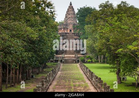 Prasat hin Khao Phanom rung, Approach Pass und Treppen, Buri RAM, Buriram, Isan (Isaan), Thailand, Südostasien, Asien Stockfoto