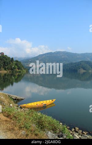 Touristenattraktion am Begnas See in Nepal. Stockfoto