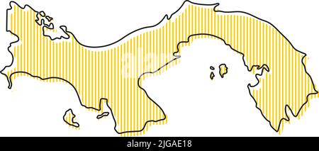 Stilisierte einfache Umrisskarte von Panama-Symbol. Stock Vektor