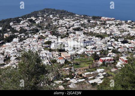 Anacapri - Panorama del paese dalla Seggiovia Monte Solaro Stockfoto