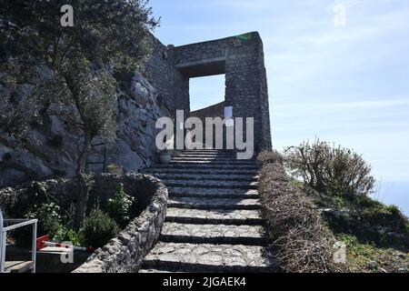 Anacapri - Scalinata di Accesso alla cima del Monte Solaro dalla seggiovia Stockfoto