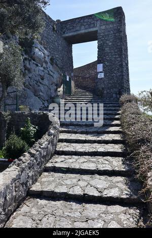 Anacapri - Scalinata di Accesso alla vetta del Monte Solaro dalla seggiovia Stockfoto