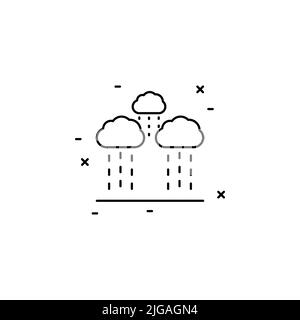 Regen, Wolkensymbol. Einfache dünne Linie, Umriss der Landwirtschaft Symbole für UI und UX, Website oder mobile Anwendung auf weißem Hintergrund Stock Vektor