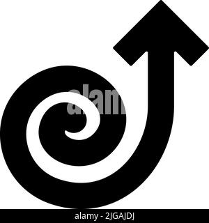 Pfeil, Spiralsymbol. Einfache Glyphe, flacher Vektor von Pfeilsymbolen für UI und UX, Website oder mobile Anwendung auf weißem Hintergrund Stock Vektor