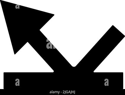 Pfeil, Reflexionssymbol. Einfache Glyphe, flacher Vektor von Pfeilsymbolen für UI und UX, Website oder mobile Anwendung auf weißem Hintergrund Stock Vektor