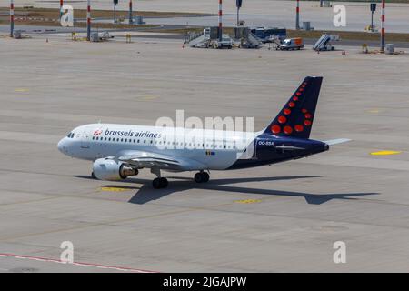 Ein Abflug der Brussels Airline am Flughafen Berlin Brandenburg Stockfoto