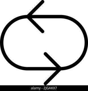 Pfeilkreissymbol. Einfache dünne Linie, Umrissvektor der Pfeilsymbole für UI und UX, Website oder mobile Anwendung auf weißem Hintergrund Stock Vektor