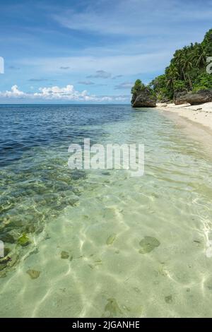 Blick auf den Monkey Beach auf der Insel Siquijor, gelegen in der Region Central Visayas auf den Philippinen. Stockfoto